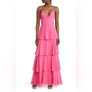 ‘Tier and Now’ Hot Pink Lulu’s Maxi Dress